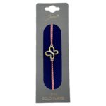 Bratara Placata cu Aur 24k, Snur Alb Rosu, Model 1