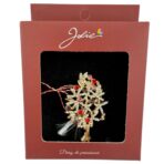 Brosa Vintage, Jolie, Material Metal, Ambalaj Carton, Dimensiune Brosa Aproximativ 4-6 cm, Model Copac cu Flori, Multicolora - imagine 2