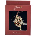 Brosa Vintage, Jolie, Material Metal, Ambalaj Carton, Dimensiune Brosa Aproximativ 4-6 cm, Model Copac cu Flori, Multicolora - imagine 3