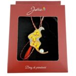 Brosa Vintage, Jolie, Material Metal, Ambalaj Carton, Dimensiune Brosa Aproximativ 4-6 cm, Model Frunza Galbena