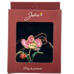 Brosa Vintage, Jolie, Material Metal, Ambalaj Carton, Dimensiune Brosa Aproximativ 4-6 cm, Model Lalea Roz - imagine 3