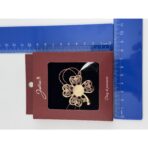 Brosa Vintage, Jolie, Material Metal, Ambalaj Carton, Dimensiune Brosa Aproximativ 4-6 cm, Model Trifoi cu Patru Foi, Auriu