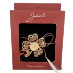 Brosa Vintage, Jolie, Material Metal, Ambalaj Carton, Dimensiune Brosa Aproximativ 4-6 cm, Model Trifoi cu Patru Foi, Auriu - imagine 2