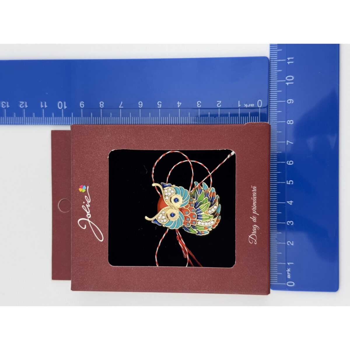 Brosa Vintage, Jolie, Material Metal, Ambalaj Carton, Dimensiune Brosa Aproximativ 4-6 cm, Model Bufnita, Multicolora - imagine 2