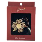 Brosa Vintage, Jolie, Material Metal, Ambalaj Carton, Dimensiune Brosa Aproximativ 4-6 cm, Model Trifoi cu Patru Foi, Auriu - imagine 3