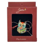 Brosa Vintage, Jolie, Material Metal, Ambalaj Carton, Dimensiune Brosa Aproximativ 4-6 cm, Model Bufnita, Multicolora - imagine 3