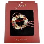 Brosa Vintage, Jolie, Material Metal, Ambalaj Carton, Dimensiune Brosa Aproximativ 4-6 cm, Model Coronita de Flori, Multicolor