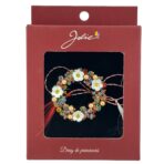 Brosa Vintage, Jolie, Material Metal, Ambalaj Carton, Dimensiune Brosa Aproximativ 4-6 cm, Model Coronita de Flori, Multicolor - imagine 3