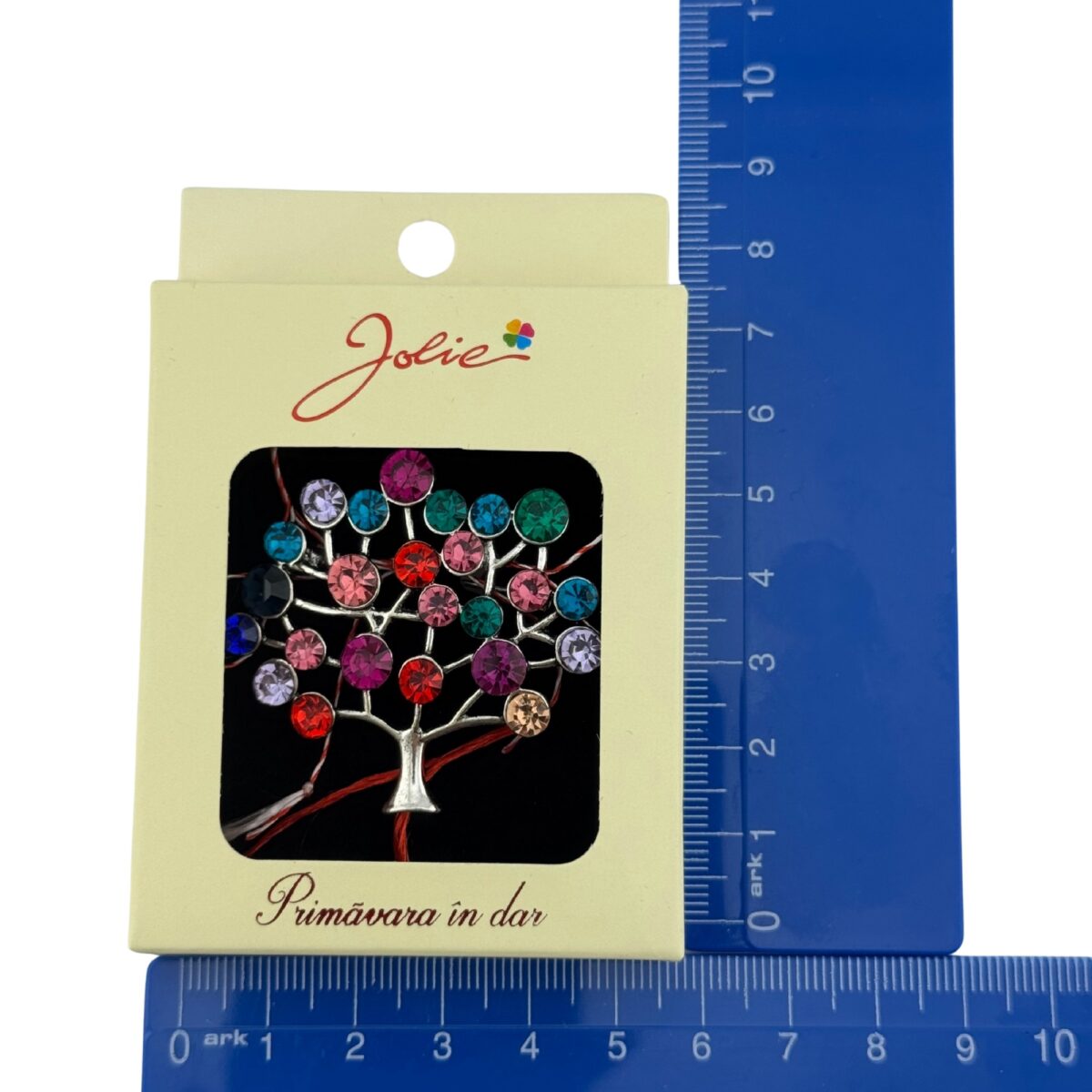 Martisor Brosa Medie, Jolie, Multicolora, Dimensiune Brosa 5 cm, Material Metal, Model Copacul Vietii - imagine 4