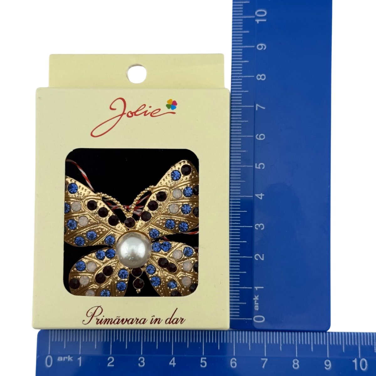 Martisor Brosa Medie, Jolie, Multicolora, Dimensiune Brosa 5 cm, Material Metal, Model Fluture - imagine 4