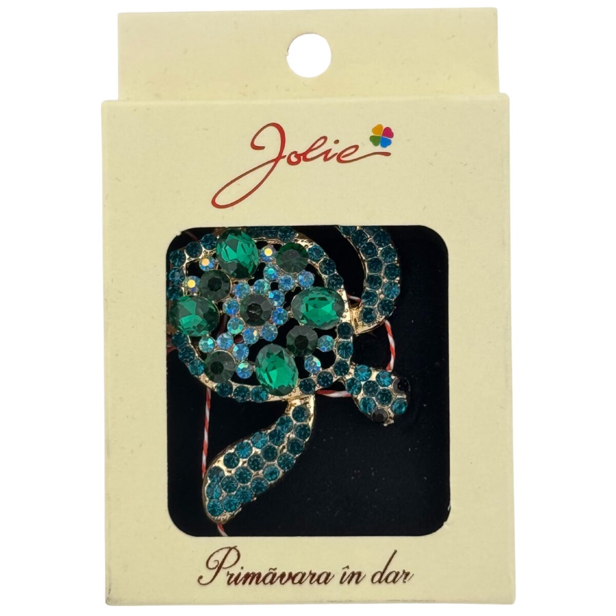 Martisor Brosa Medie, Jolie, Multicolora, Dimensiune Brosa 5 cm, Material Metal, Model Broasca Testoasa - imagine 5