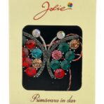 Martisor Brosa Medie, Jolie, Multicolora, Dimensiune Brosa 5 cm, Material Metal, Model Fluturas - imagine 2