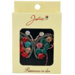 Martisor Brosa Medie, Jolie, Multicolora, Dimensiune Brosa 5 cm, Material Metal, Model Fluturas - imagine 5