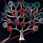 Martisor Brosa Medie, Jolie, Multicolora, Dimensiune Brosa 5 cm, Material Metal, Model Copacul Vietii