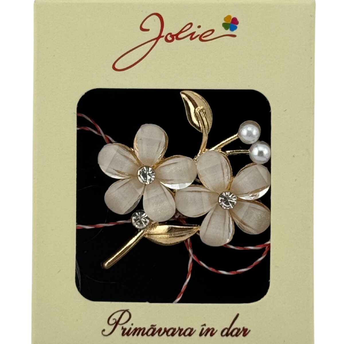 Martisor Brosa Medie, Jolie, Multicolora, Dimensiune Brosa 5 cm, Material Metal, Model Flori - imagine 2