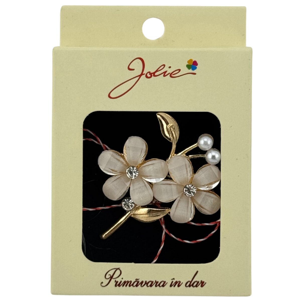 Martisor Brosa Medie, Jolie, Multicolora, Dimensiune Brosa 5 cm, Material Metal, Model Flori - imagine 5