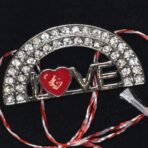 Martisor Brosa Medie, Jolie, Multicolora, Dimensiune Brosa 5 cm, Material Metal, Model Love