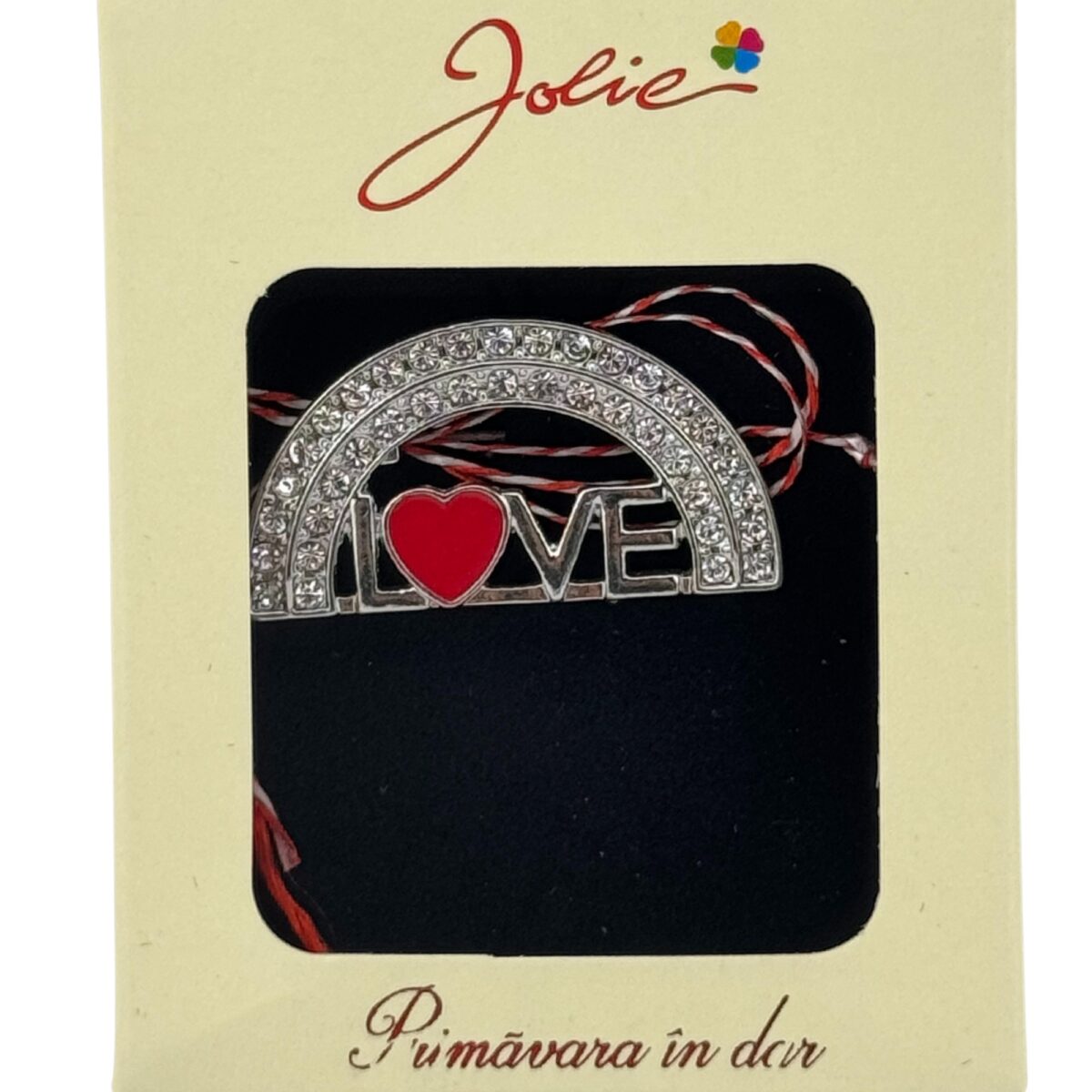 Martisor Brosa Medie, Jolie, Multicolora, Dimensiune Brosa 5 cm, Material Metal, Model Love - imagine 2