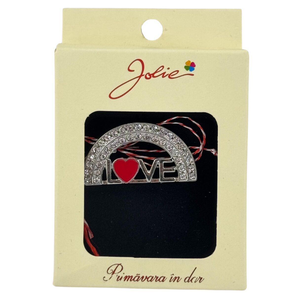 Martisor Brosa Medie, Jolie, Multicolora, Dimensiune Brosa 5 cm, Material Metal, Model Love - imagine 5