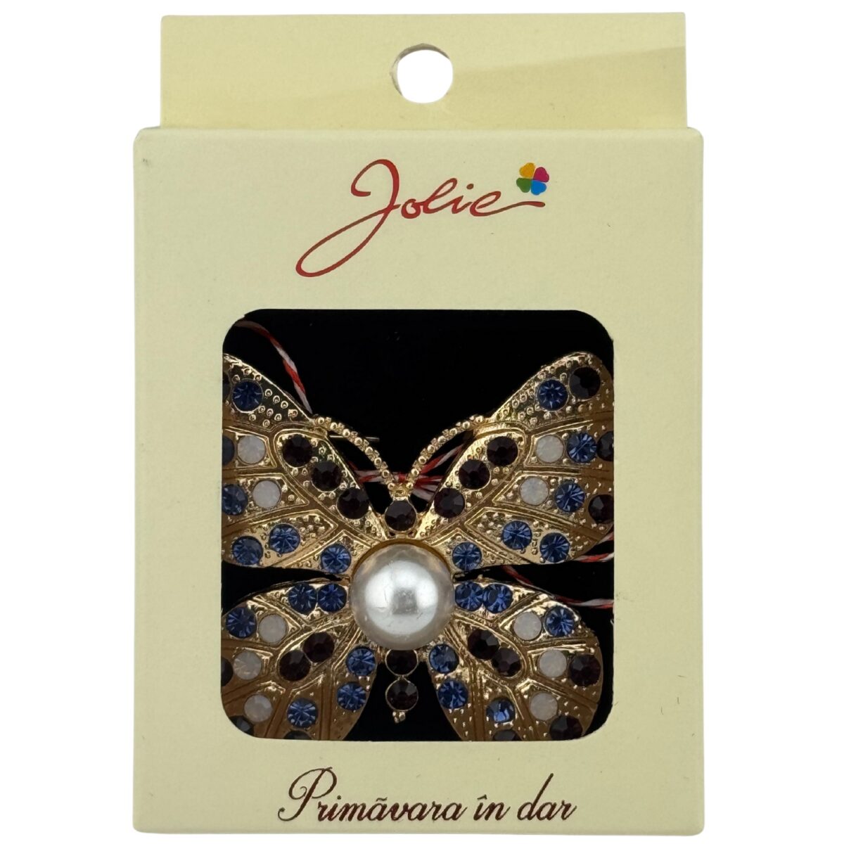 Martisor Brosa Medie, Jolie, Multicolora, Dimensiune Brosa 5 cm, Material Metal, Model Fluture - imagine 3