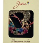 Martisor Brosa Medie, Jolie, Multicolora, Dimensiune Brosa 5 cm, Material Metal, Model Inima - imagine 2